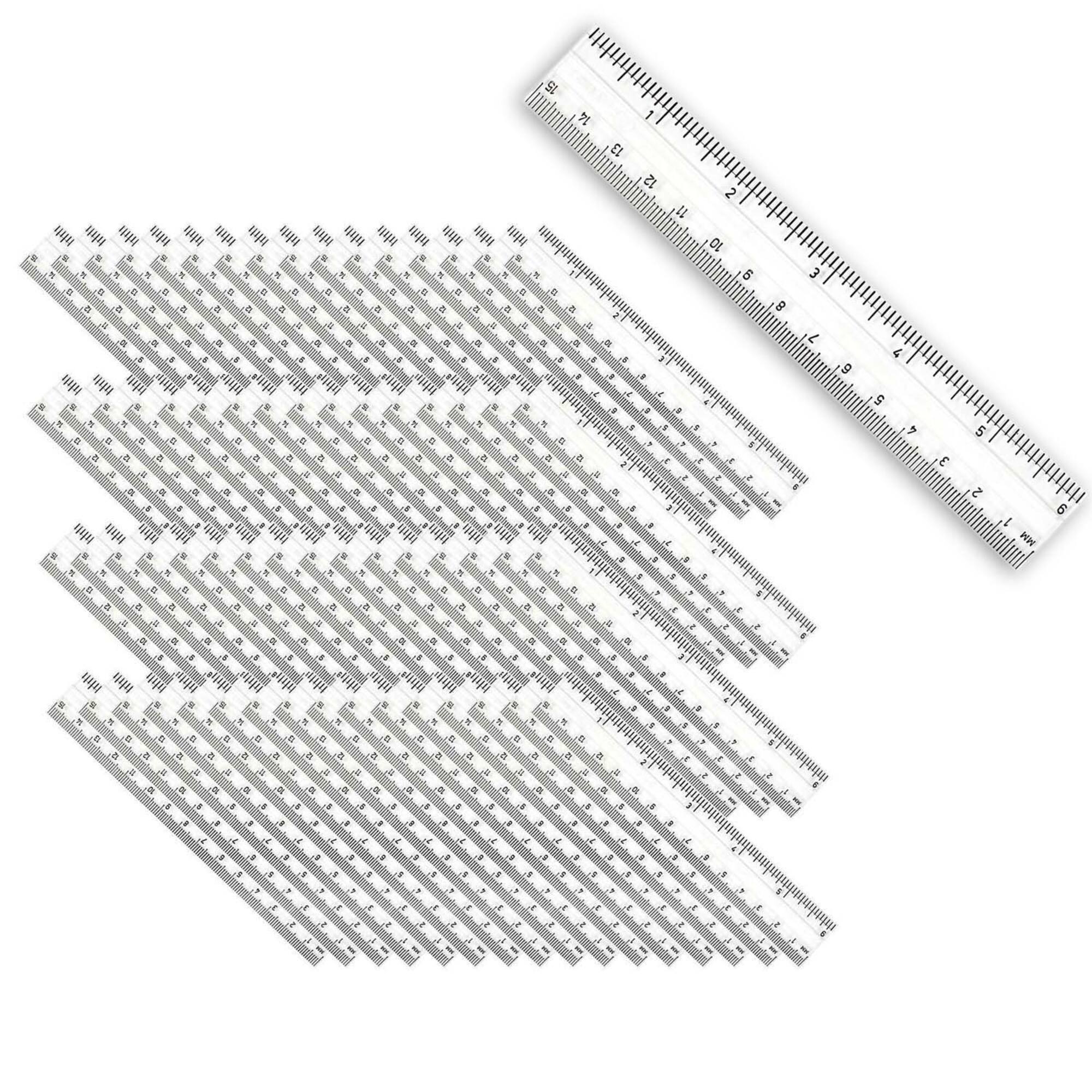 Charles Leonard Clear 6" Plastic Ruler, 48ct.